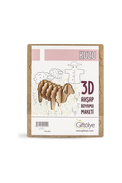 RAYTOYS OYUNCAK MAKET 3D AHŞAP MAKET KUZU AHŞAP BOYAMA MAKETİ NATUREL AHŞAP BOYAMA KUZU EĞİTİCİ OYUNCAK KUZU BOYAMA - 2