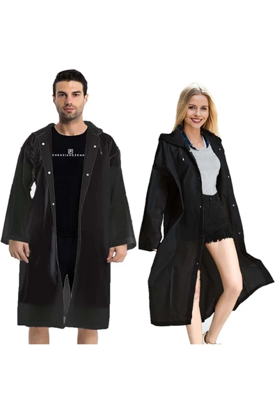 RAYTOYS OYUNCAK   1 ADET 1.KALİTE SİYAH YAĞMURLUK VIP UNISEX RAIN COAT ŞAPKALI ÇITÇITLI YAĞMURLUK OUTDOOR YAĞMURLUK