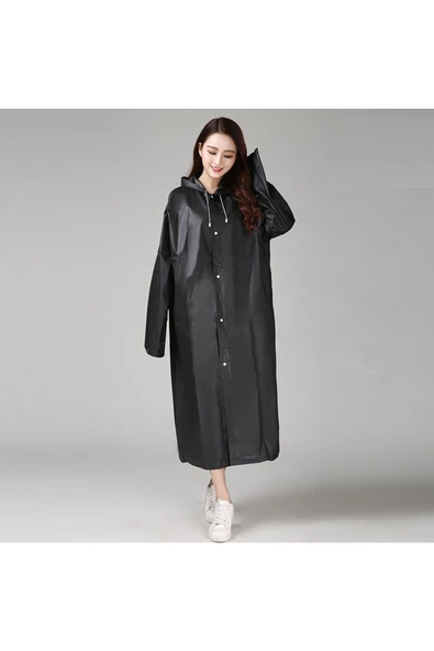 RAYTOYS OYUNCAK 50 ADET VIP UNISEX RAIN COAT OUTDOOR YAĞMURLUK 1.KALİTE ŞAPKALI ÇITÇITLI YAĞMURLUK SİYAH YAĞMURLUK - 5