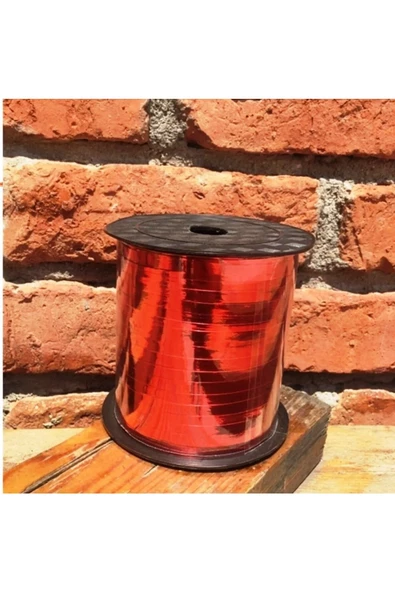 RAYTOYS OYUNCAK 200 Metre Kırmızı Rafya Parlak Metalik Kırmızı Rafya Kırmızı Balon Ipi Dekorasyon Süsleme Rafyası