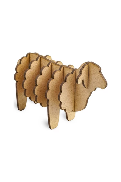 RAYTOYS OYUNCAK MAKET 3D AHŞAP MAKET KUZU AHŞAP BOYAMA MAKETİ NATUREL AHŞAP BOYAMA KUZU EĞİTİCİ OYUNCAK KUZU BOYAMA