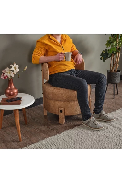 Meşe Home King Kapitoneli Silinebilir Kumaş Konforlu Modern Tasarım Renk Seçenekli Tekli Sandalye - 7