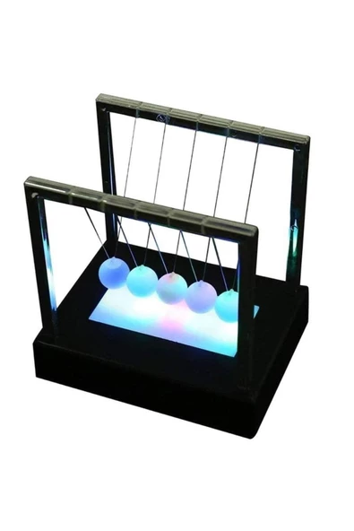 RAYTOYS OYUNCAK   RENKLİ LED IŞIKLI BALANS TOPLARI CAM STRES TOPLARI IŞIKLI VIP İLLUMİNOUS NEWTONS CRADLE LED LİGHT