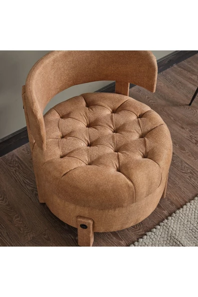 Meşe Home King Kapitoneli Silinebilir Kumaş Konforlu Modern Tasarım Renk Seçenekli Tekli Sandalye - 2