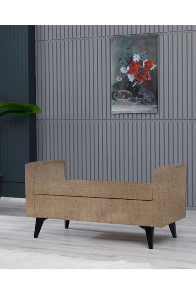 Meşe Home Toffet Bazalı Değiştirilebilir Kollu Süngerli Yüksek Plastik Ayaklı Puf - Bench