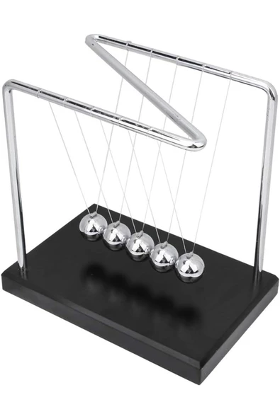 RAYTOYS OYUNCAK   NEW Z POOL CRADLE BALANCE BALLS MANYETİK STRES TOPLARI STRES TOPU NEW BALANS TOP SİYAH AHŞAP TABANLI - 5