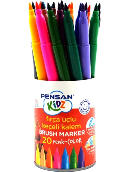Pensan Kidz 20'li Fırça Uçlu Keçeli Boya Kalemi - 2