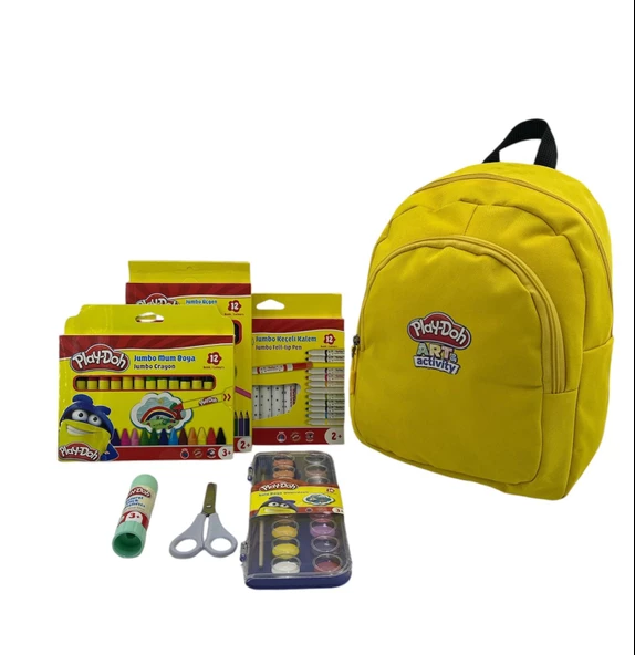 Play-Doh Anaokul Çantası ve Okul Boyama Seti 7 Parça