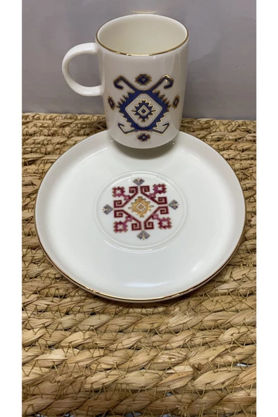 Arabesque Desen 6 Lı Kahve Fincanı - 3
