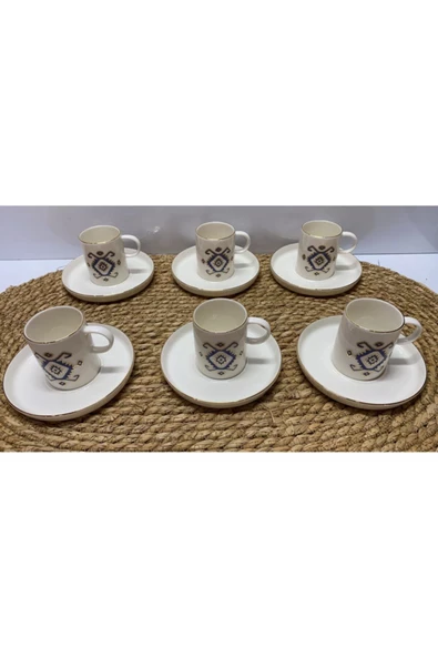 Arabesque Desen 6 Lı Kahve Fincanı - 2