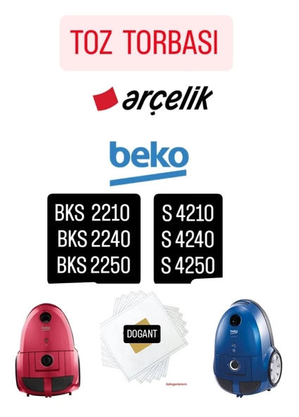 Dogant Arçelik Elektrik Süpürgesi Beko Toz Torbası 10 Adet - 2