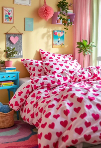 Helen George Pembe Kalpli  Çift Kişilik Nevresim Seti - Resim 4