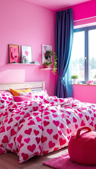 Helen George Pembe Kalpli  Çift Kişilik Nevresim Seti - Resim 6