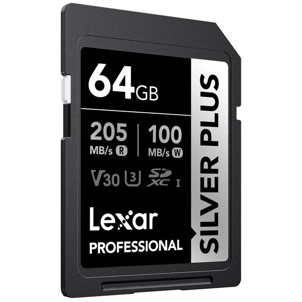 64gb Lexar Lsdsıpl064g-bnnng Professıonal Sılver Plus Sdxc Uhs-ı Cards Up To 205mb/s Read 100mb/s Wr