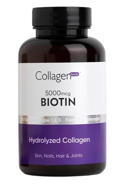 Collagen Forte Platinum Biotin 5000mcg & Kolajen 1500mg X 90 Tablet, Saç Vitamini Güçlendirici Gıda Takviyesi