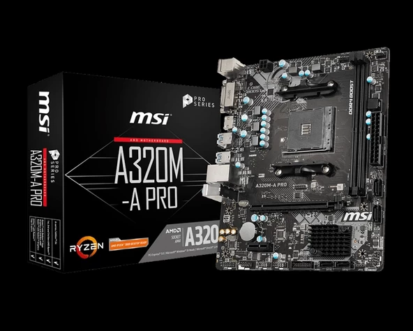 Msı A320m-a Pro Ddr4 3200mhz 1xhdmı 1xdvı Usb 3.2 Matx Am4