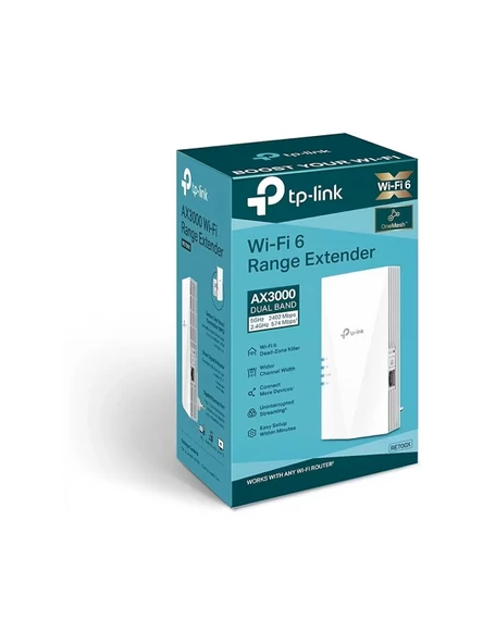 TP-LINK TP-Link RE700X, AX3000 Mbps, Geniş Bant/Wi-Fi Genişletici, 1 Gigabit Bağlantı Noktalı Wi-Fi Güçlendirici/Hotspot, 160 MHz Kanallar, Dahili Access Point Modu, Wi-Fi 6 Menzil Genişletici - 5