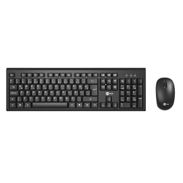 LECOO KABLOSUZ TÜRKÇE Q KLAVYE MOUSE SET SİYAH KW200-S