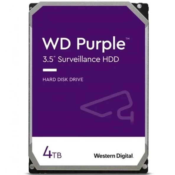 4 Tb Wd 3.5 Purple Sata3 5400rpm 64mb 7/24 Guvenlık Wd43purz (3 Yıl Resmı Dıst Garantılı)