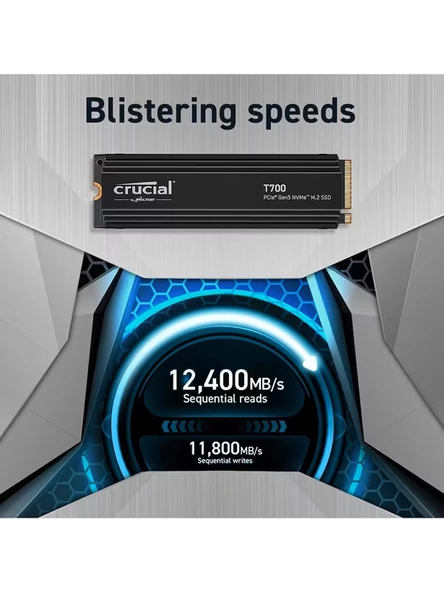 Desingshop Crucial T700 1TB PCIe Gen5 NVMe M.2 SSD CT1000T700SSD5 SOĞUTUCULU heatsink - 4