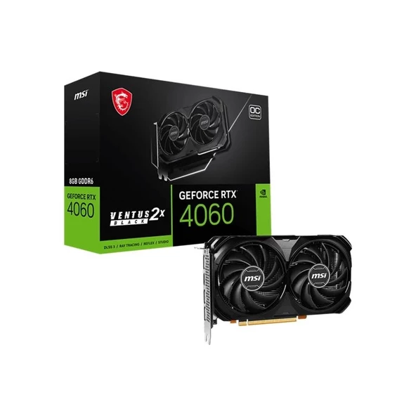 Msı Geforce Rtx4060 Ventus 2x Black 8g Oc 8gb Gddr6 128bıt 1xhdmı 3xdp Ekran Kartı