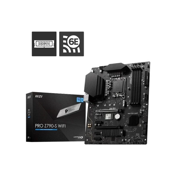 Msı Pro Z790-s Wıfı Ddr5 6600mhz 1xhdmı 1xdp 2xm2 Usb 3.2 Atx 1700p (12. / 13. Ve 14. Nesil İşlemci Uyumlu)