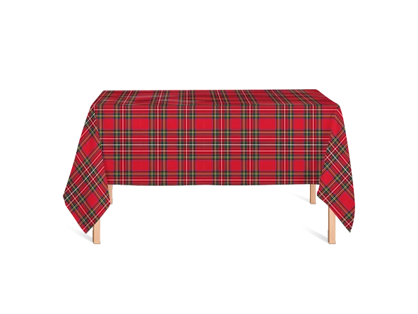Helen George Kırmızı Tartan Ekose Masa Örtüsü - 4