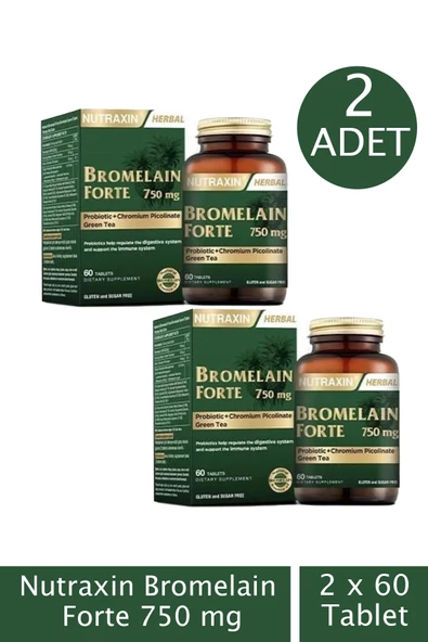 Nutraxin Bromelain Forte 60 Tablet 2 ADET - 2