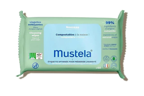 Mustela Compost Cleansing Wipes Kompost Edilebilir Islak Mendil 60 Yaprak