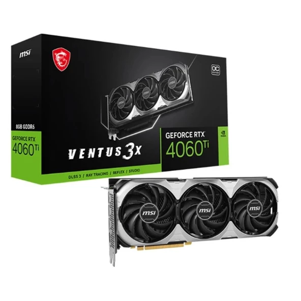 Msı Geforce Rtx4060tı Ventus 3x E 8g Oc 8gb Gddr6 128bıt 1xhdmı 3xdp Ekran Kartı