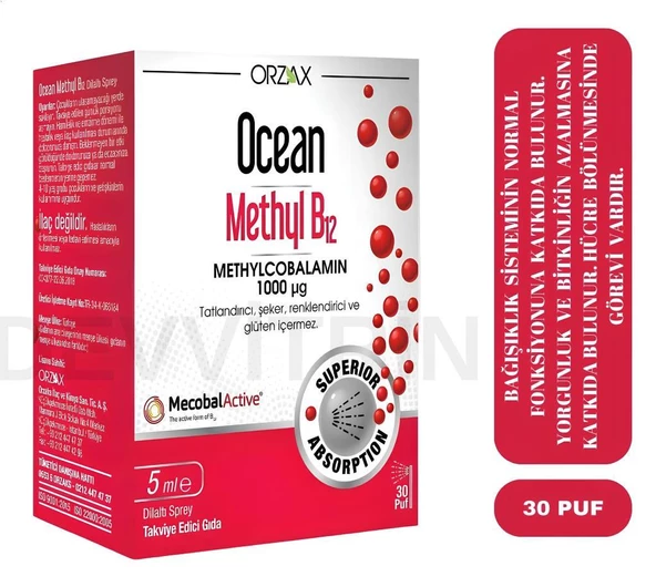 Ocean Methyl B12 1000 mcg Dilaltı Sprey 5 ml