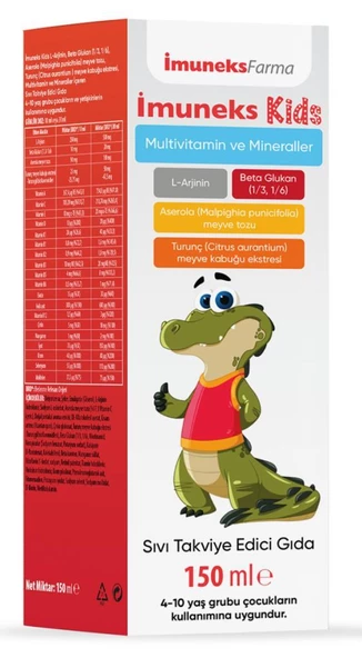 İmuneks Kids Multivitamin ve Mineraller Takviye Edici Gıda 150 ml
