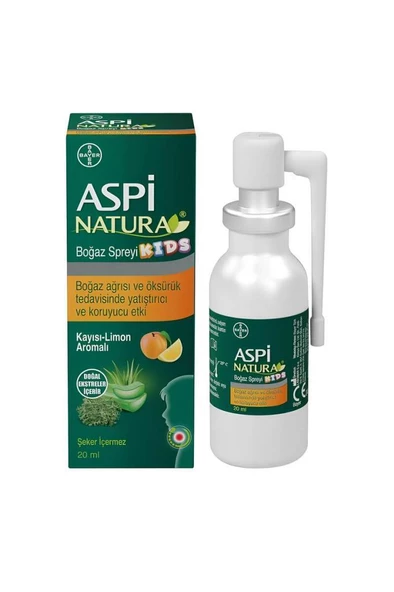 Aspi Natura Kids Boğaz Spreyi Kayısı Limon Aromalı 20 ml ürün görseli 1