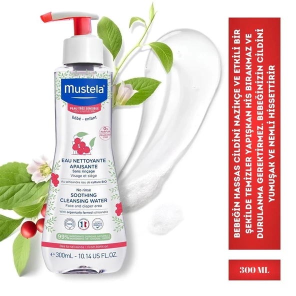 Mustela Çok Hassas Cilt Durulama Gerektirmeyen Temizleme Sıvısı 300 ml