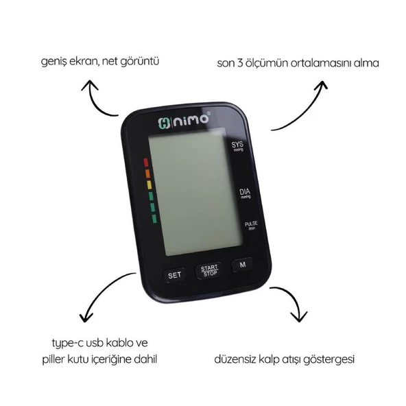 Nimo HKD-03 Dijital Otomatik Koldan Ölçer Tansiyon Alet (DBP-1333) - 2