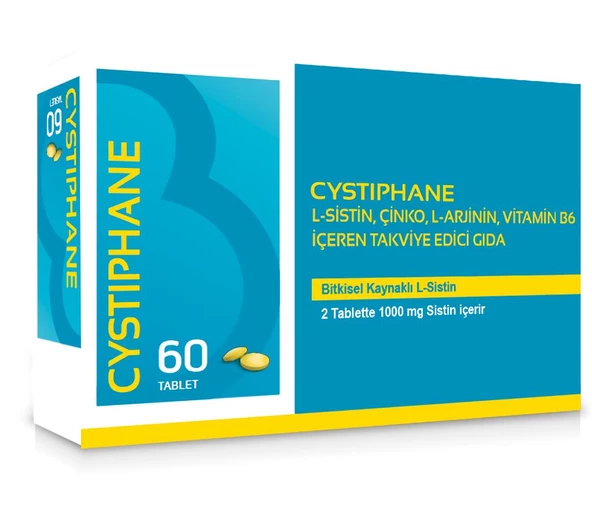 Biorga Cystiphane L-Sistin, Çinko, L-Arjinin, Vitamin B6 içeren Takviye Edici Gıda 60 Tablet