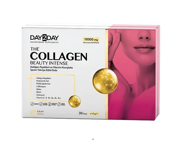 Day2Day The Collagen Beauty Intense Kolajen Peptit Vitamin Kompleks Çilek Aromalı 30 Saşe