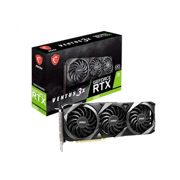 Msı Geforce Rtx3060 Ventus 3x 12g Oc 12gb Gddr6 192bıt 1xhdmı 3xdp Ekran Kartı