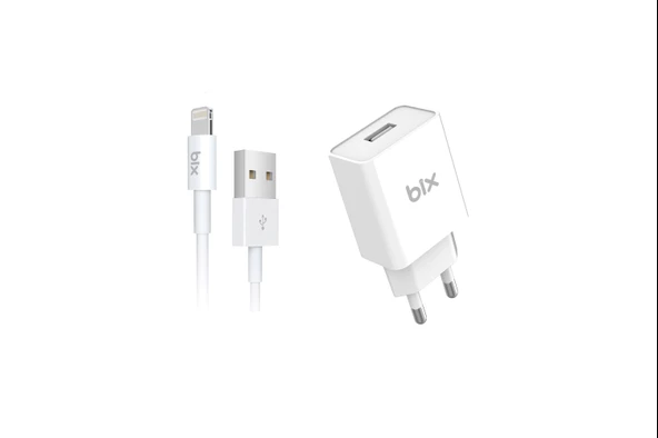 Şarj Aleti Takım Iphone Lightning 10W 2.1A Bix BX-L10TA