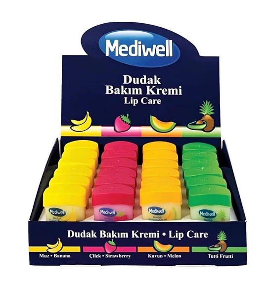 Mediwell Dudak Bakım Kremi Stant 24lü