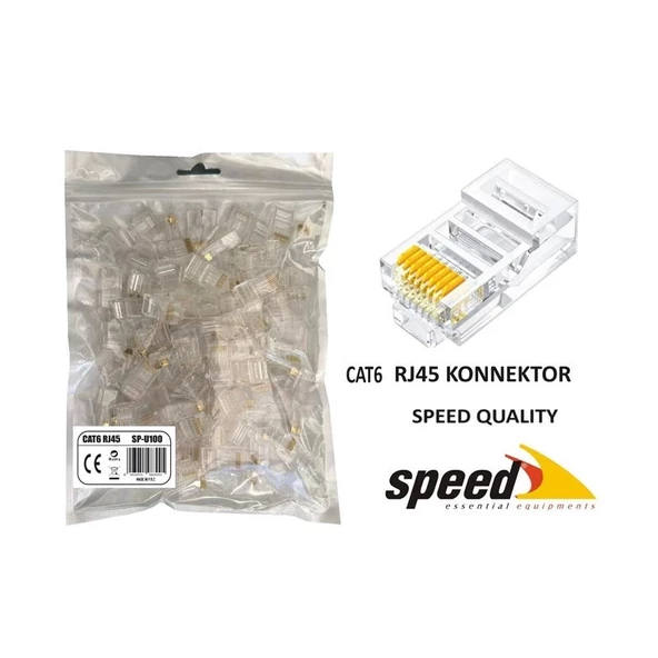 Speed Sp-u100 Cat6 Rj45 Konnektör 100 Adet