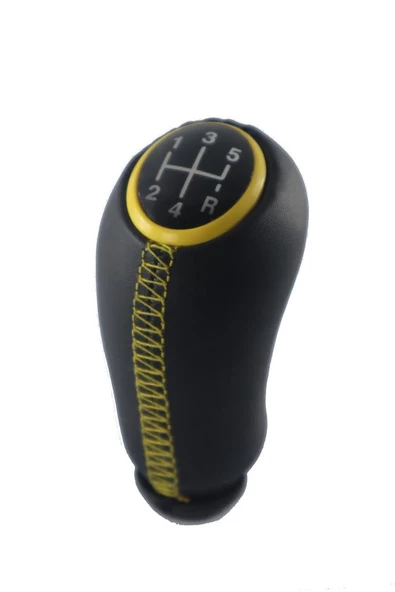 Dacia Sandero Deri Kaplama Sarı Çerçeve Vites Topuzu M399C - Resim 2