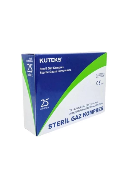 Kuteks Gaz Kompres 7,5 X 7,5 cm 25 Adet