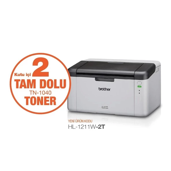 Brother Hl-1211w-2t Mono Lazer Yazıcı/wıfı (2 Tam Dolu Toner)