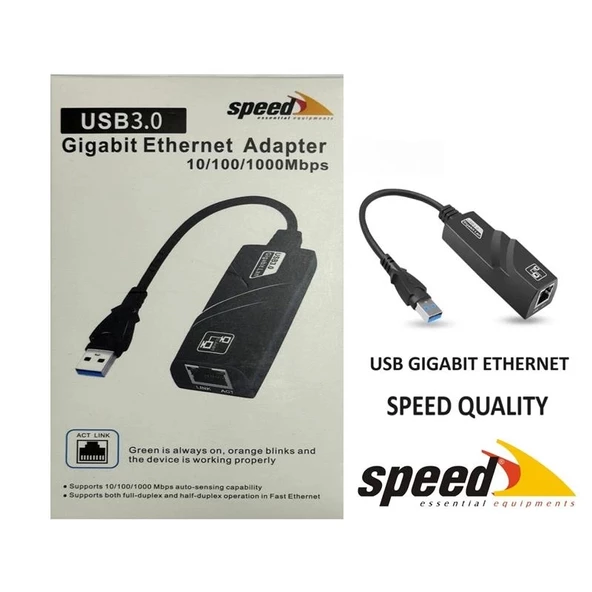 Speed Sp Ue050 10/100/1000mbps Usb 2.0/3.0 Gıgabıt Ethernet Dönüştürücü