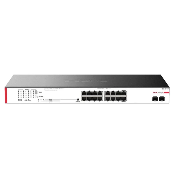 H3c Magıc Bs218f-hp 16 Port Gıgabıt + 2 Port Gıgabıt Sfp Uplınk 225w Poe Rackmount Swıtch