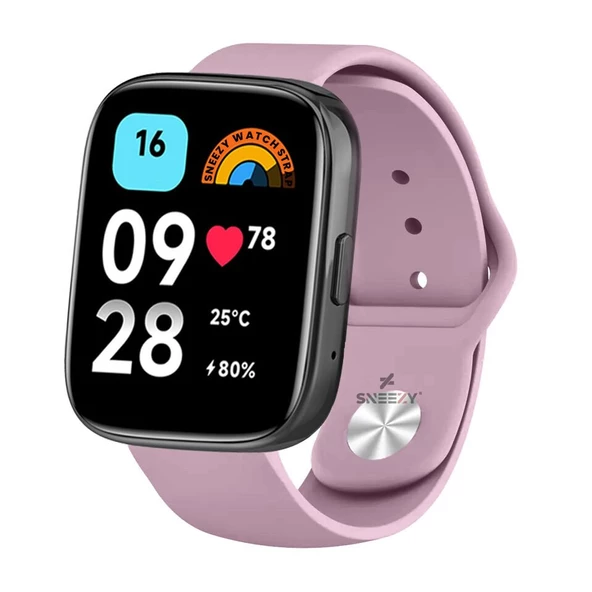 Sneezy Xiaomi Redmi Watch 3 Active İle Uyumlu Classic PureLux Soft Silikon Kordon  Lila