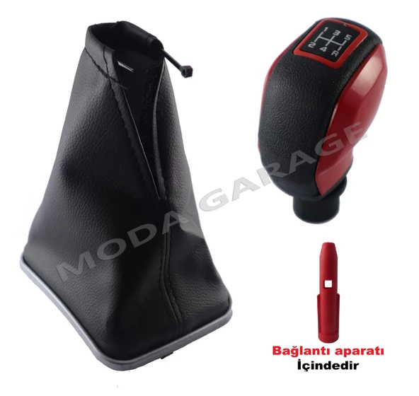 Fiat Linea Krom Çerçeve Vites Körüğü Ve Kırmızı Spor Vites Topuzu M10994