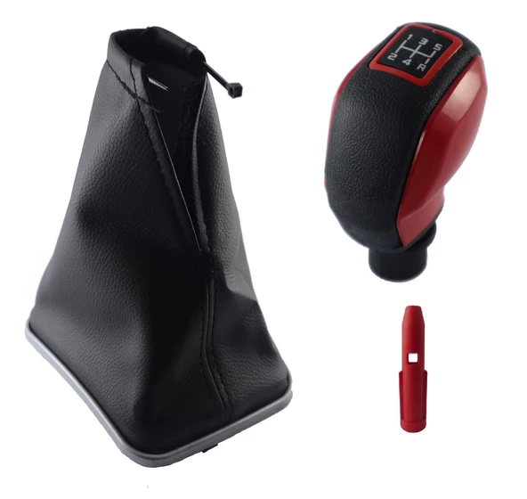 Fiat Linea Krom Çerçeve Vites Körüğü Ve Kırmızı Spor Vites Topuzu M10994 - 2