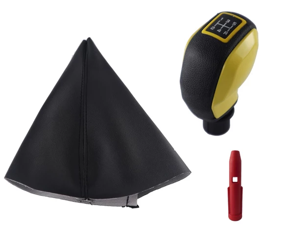 Citroen C2 Vites Körüğü Ve Sarı Spor Vites Topuzu Kapaklı M10934 - Resim 2